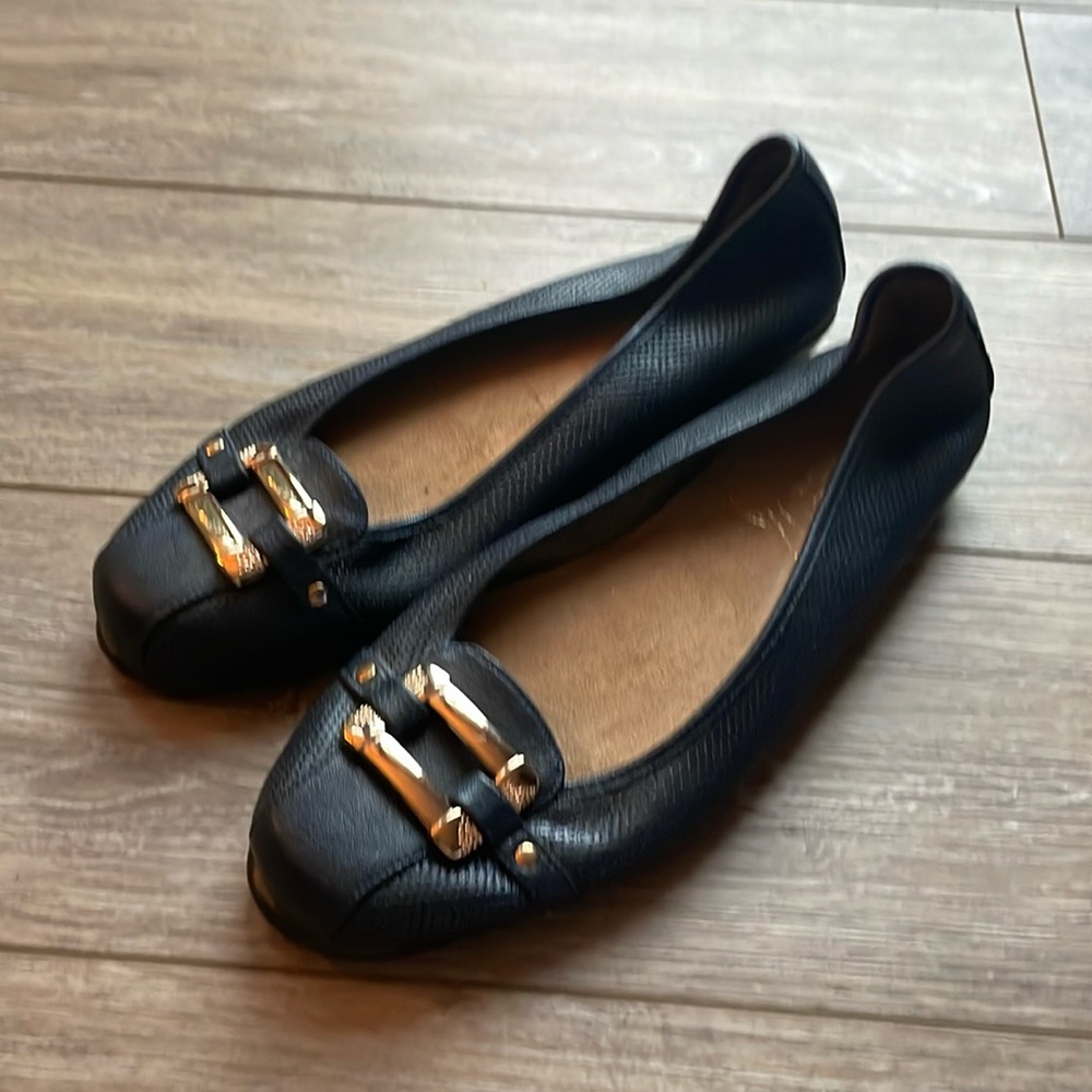 Aerosoles size 9.5 like new!  Navy with gold buckle